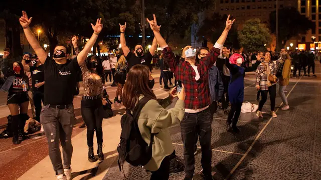 Acto festivo y reivindicativo organizado por la Plataforma de trabajadores del ocio nocturno en Barcelona