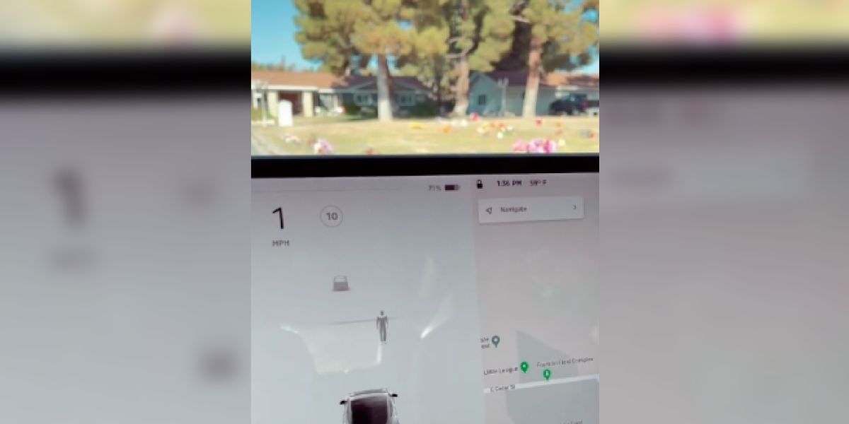 El radar de un Tesla detecta el movimiento de una persona en un cementerio