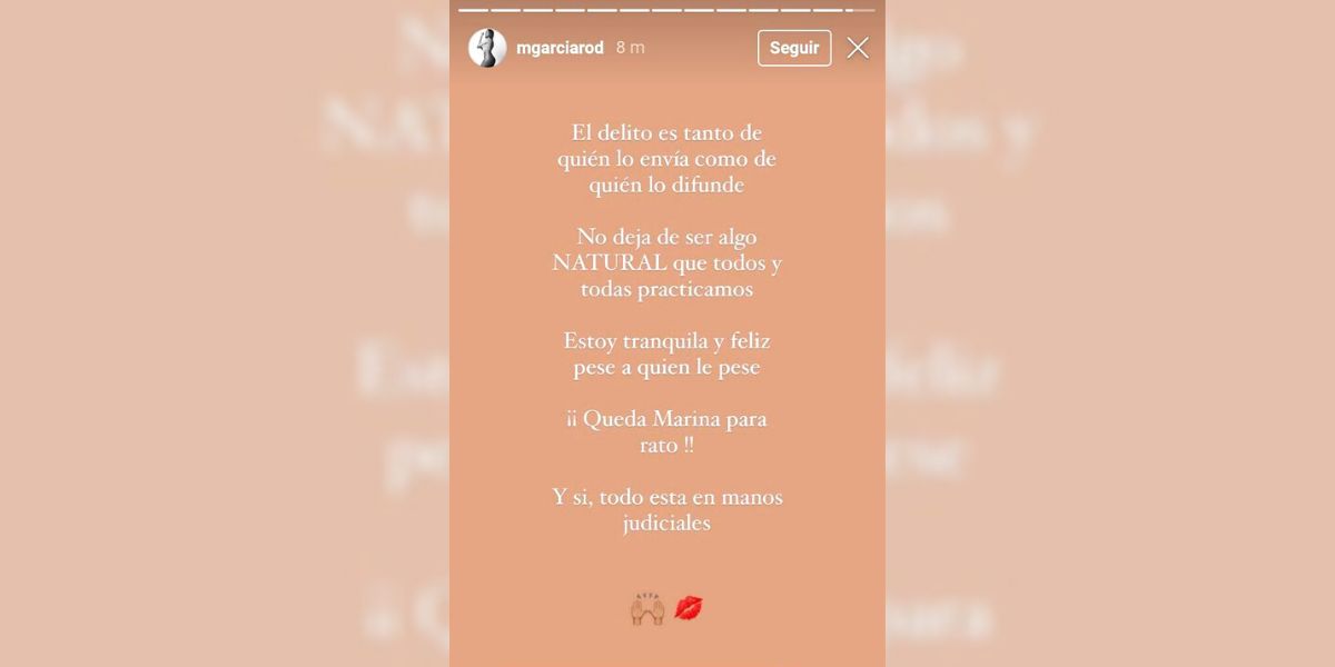 Mensaje de Marina, concursante de 'La Isla de las Tentaciones 3', en Instagram