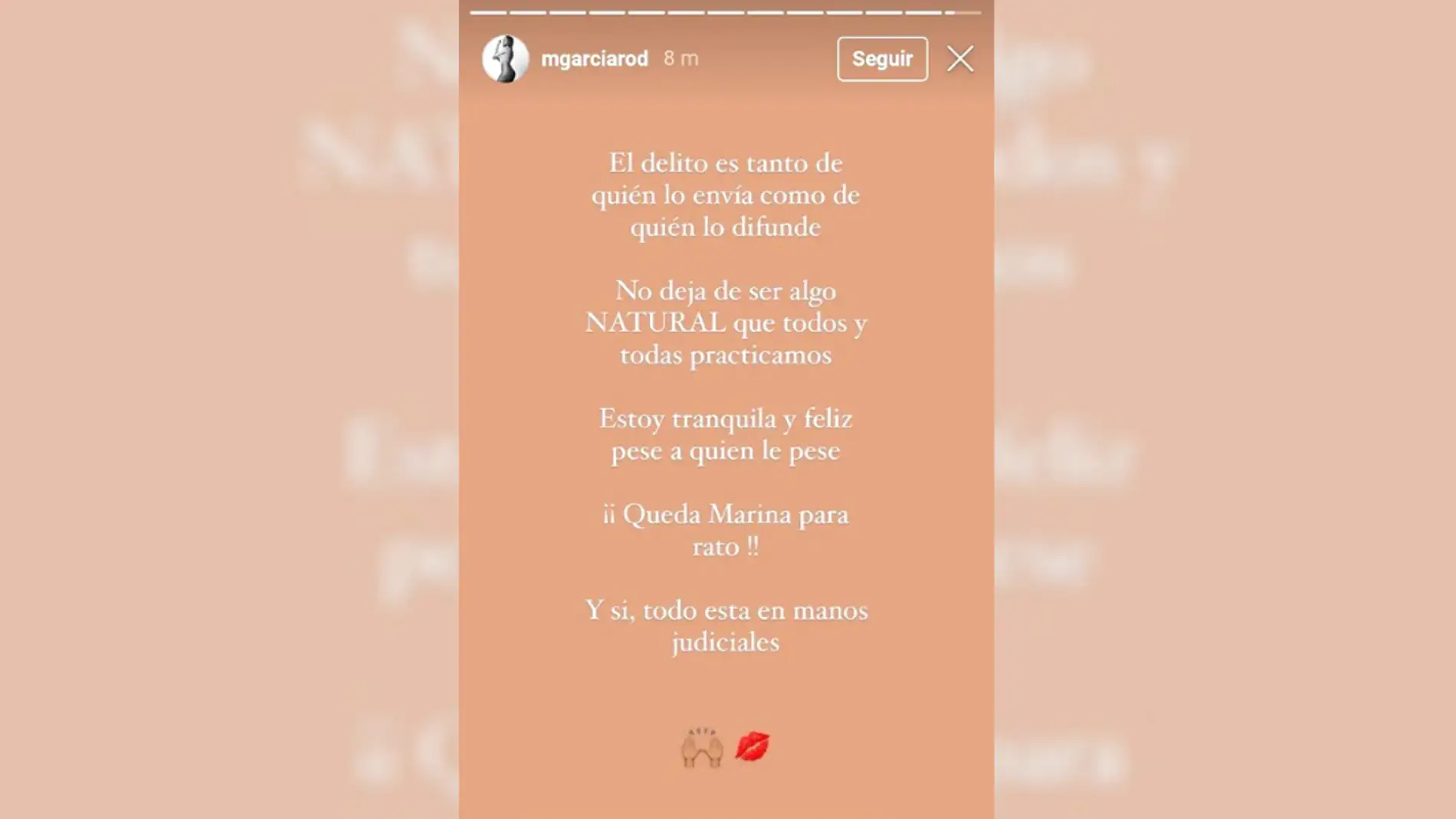 Mensaje de Marina, concursante de 'La Isla de las Tentaciones 3', en Instagram
