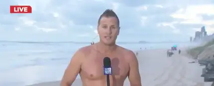 El meteorólogo Luke Bradnam explicando lo sucedido El meteorólogo Luke Bradnam explicando lo sucedido