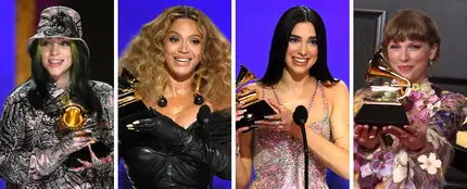 Billie Eilish, Beyoncé, Dua Lipa y Taylor Swift en los Grammy 2021 Billie Eilish, Beyoncé, Dua Lipa y Taylor Swift en los Grammy 2021
