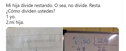 "Mi hija divide restando": la operación de matemáticas viral que hará que te estalle la cabeza "Mi hija divide restando": la operación de matemáticas viral que hará que te estalle la cabeza