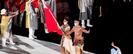 El abanderado de Tonga, el gran protagonista de la ceremonia inaugural de los JJOO de Tokio