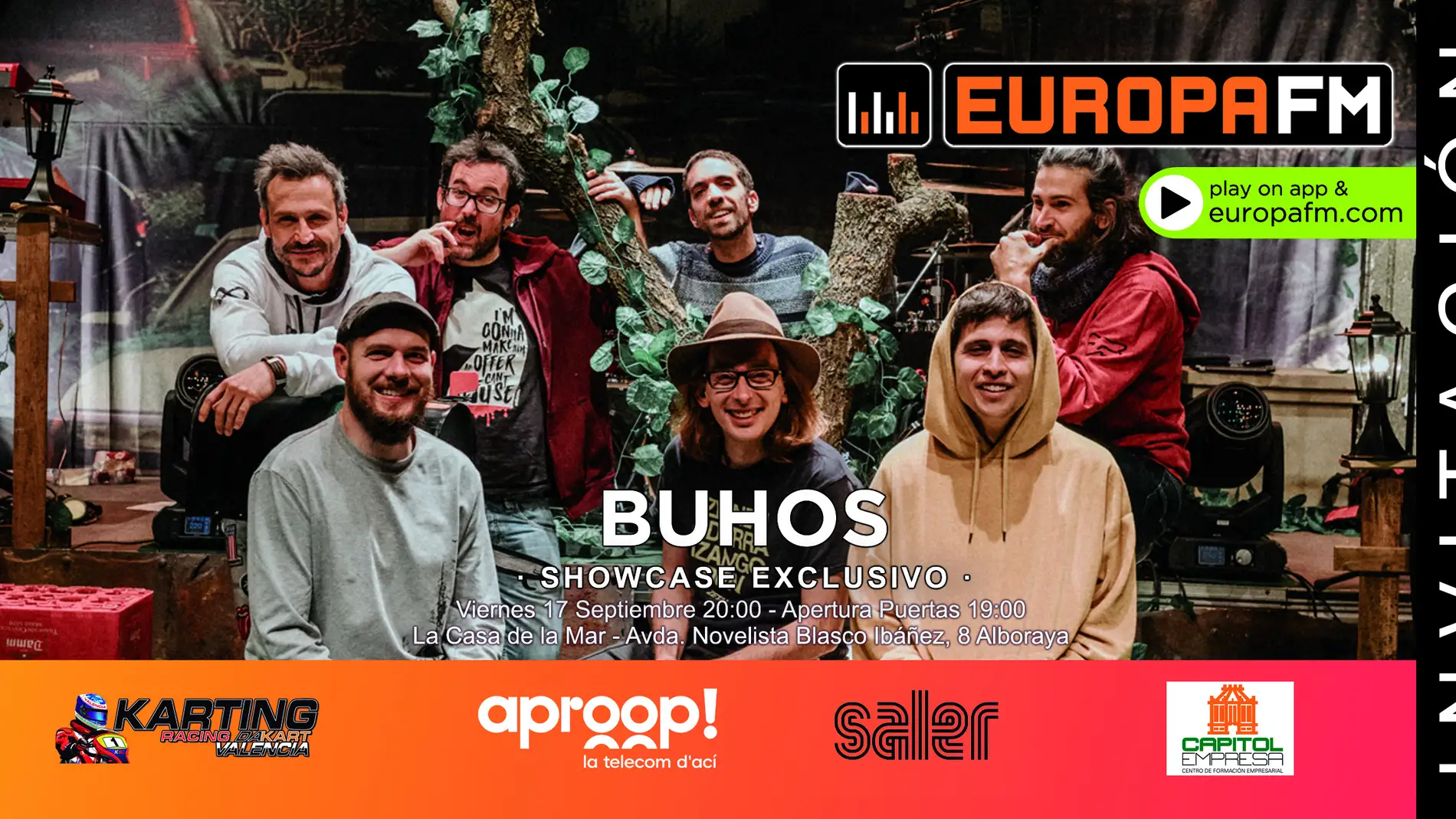 ¿Quieres asistir al showcase exclusivo de Buhos el 17 de septiembre en la Casa de la Mar de Alboraya? ¡Toma nota!