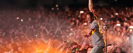 Travis Scott durante un concierto Travis Scott durante un concierto