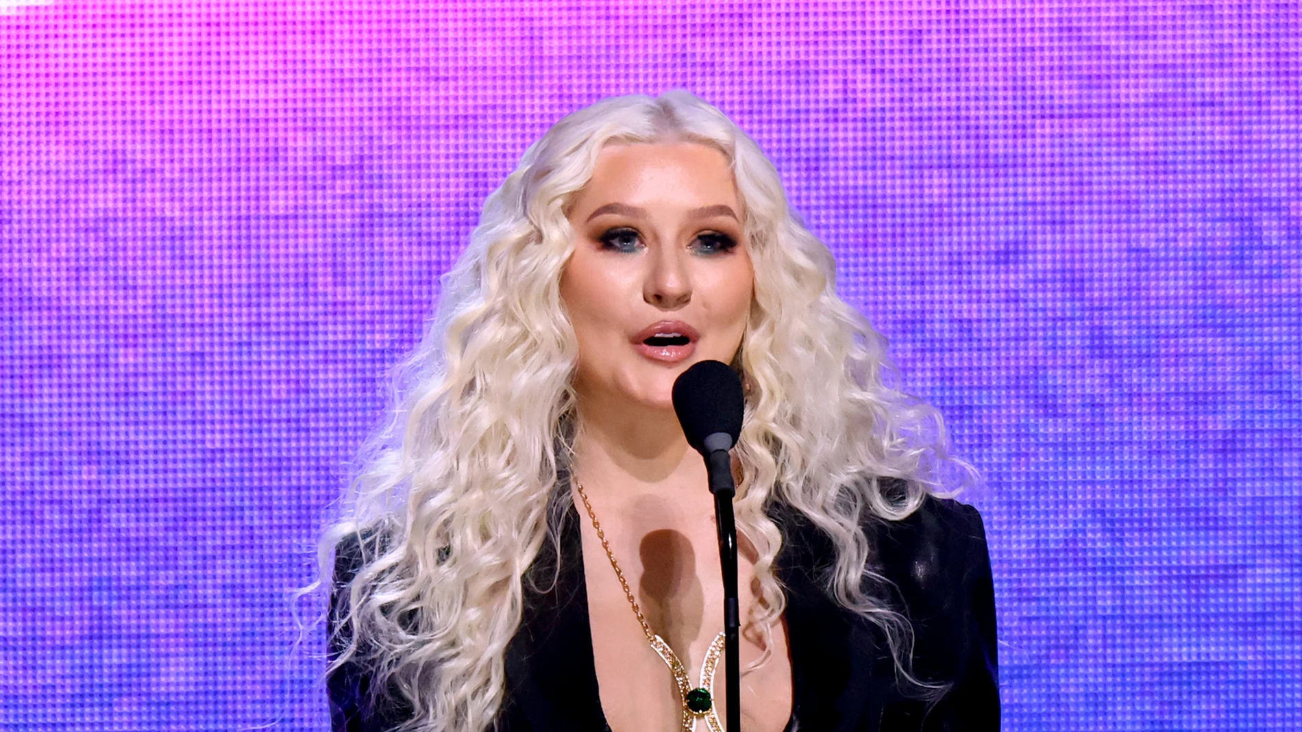 La cantante Christina Aguilera durante la gala 'Women in Music'