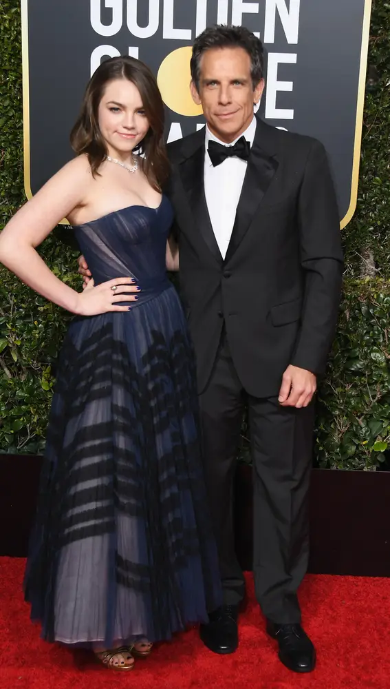 Ben Stiller y su hija Ella en los Globos de Oro de 2019