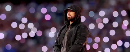 Eminem durante la actuación de la 'Super Bowl' Eminem durante la actuación de la 'Super Bowl'