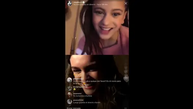Rosalía y Amaia en un directo de Instagram