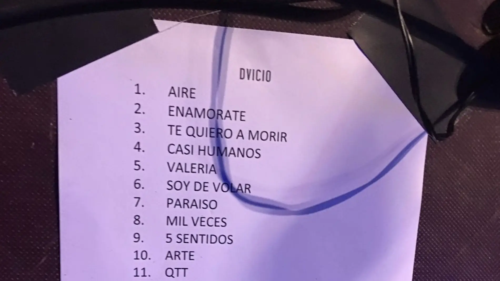 Tracklist del concierto de DVICIO en Castellón. Tracklist del concierto de DVICIO en Castellón.