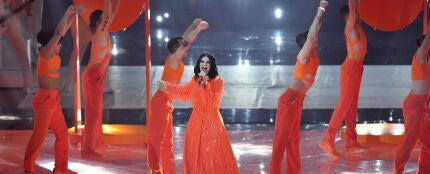 Laura Pausini durante Eurovisi&oacute;n