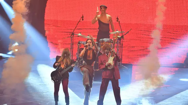 Maneskin durante la final de Eurovisión 2022