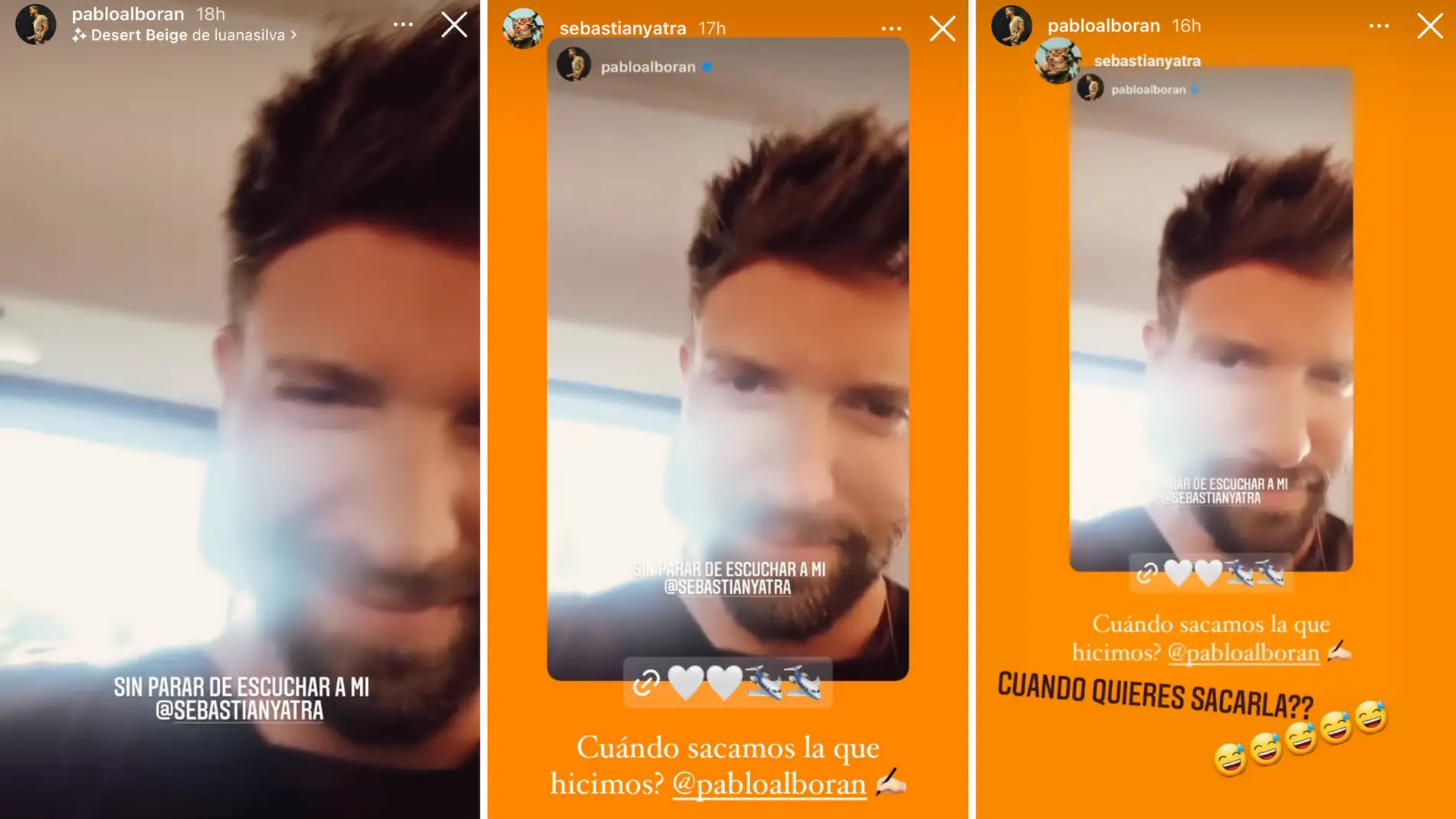Pablo Alborán y Sebastián Yatra conversan a través de historias de Instagram 