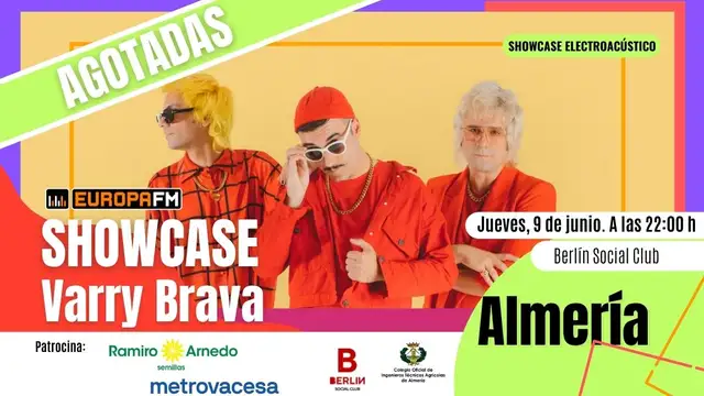 Agotadas las invitaciones para ver a Varry Brava el 9 de junio en Almería