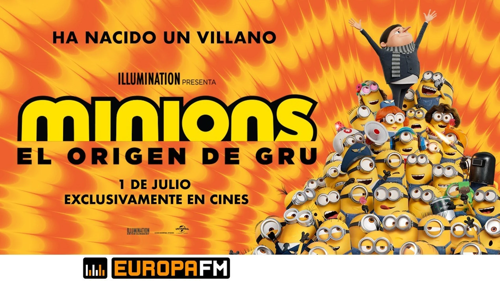 Consigue invitaciones para ver en el cine 'MINIONS: EL ORIGEN DE GRU' antes de su estreno