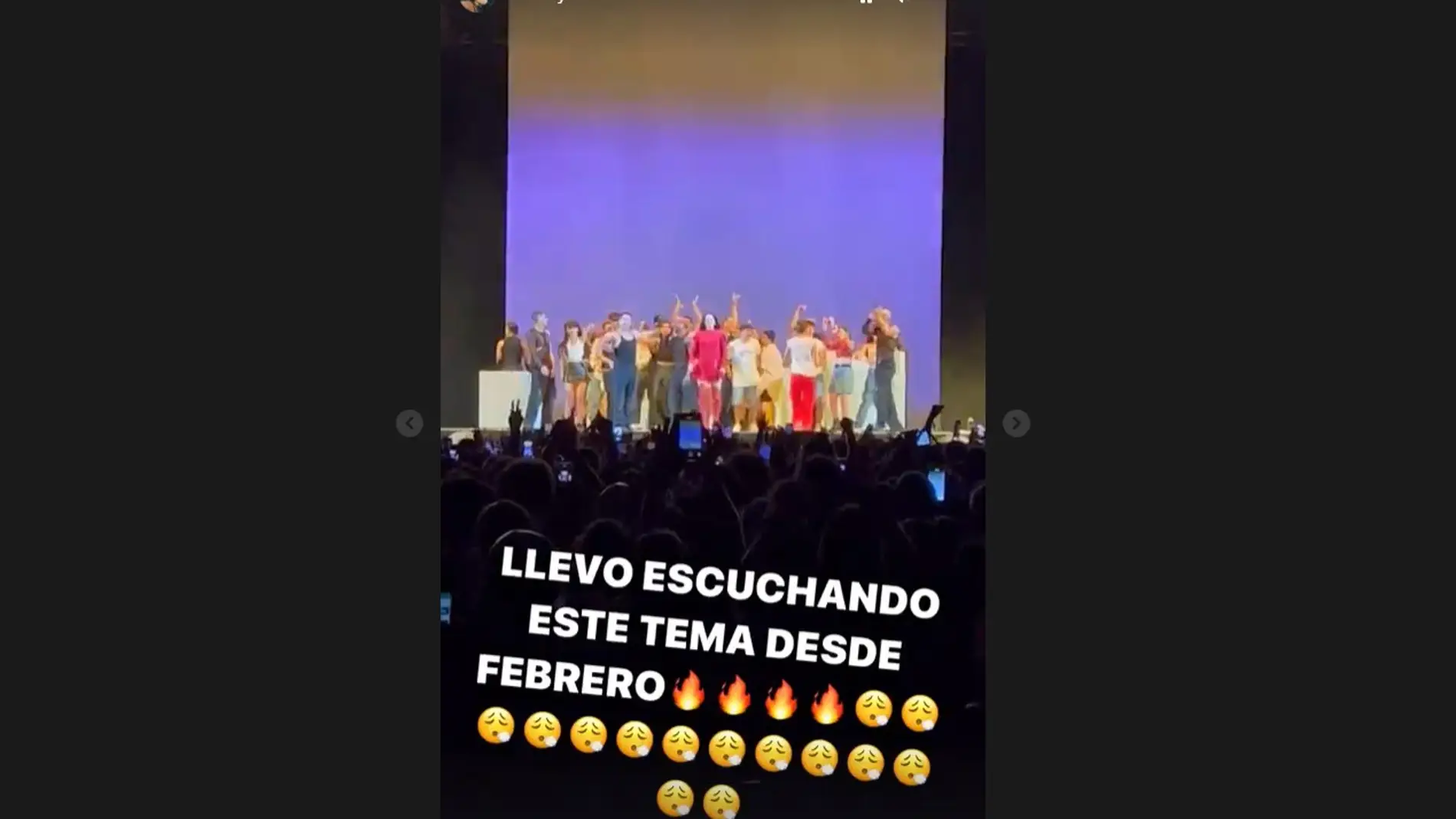 Mensaje de Rauw Alejandro durante el concierto de Rosalía en Bilbao.