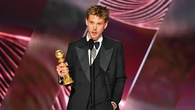 Austin Butler, en la ceremonia de entrega de los Globos de Oro 2023.
