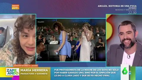 Habla María Herrera, la chica que chocó con Clara Lago en los Goya: "Estaba emocionada y muerta de frío" Habla María Herrera, la chica que chocó con Clara Lago en los Goya: "Estaba emocionada y muerta de frío"