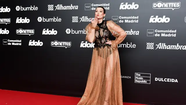 Eva Soriano, en la alfombra roja de los premios Ídolo 2023.