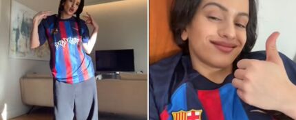 Rosal&iacute;a crea su propia versi&oacute;n del himno del Bar&ccedil;a con la palabra 'motomami' antes del Cl&aacute;sico