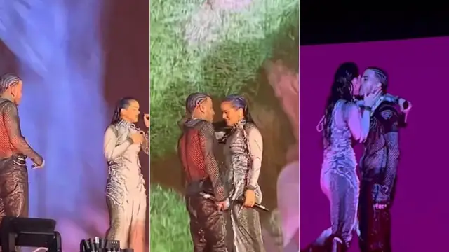 Rosalía y Rauw Alejandro cantan juntos por primera vez en directo 'Beso' y 'Vampiros''