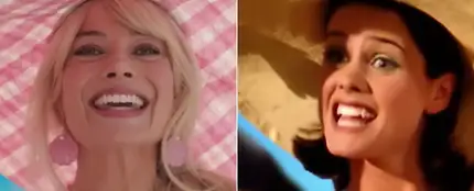 Margot Robbie, en el tráiler de 'Barbie', y Lene Nystrøm, en el video de 'Barbie Girl' Margot Robbie, en el tráiler de 'Barbie', y Lene Nystrøm, en el video de 'Barbie Girl'