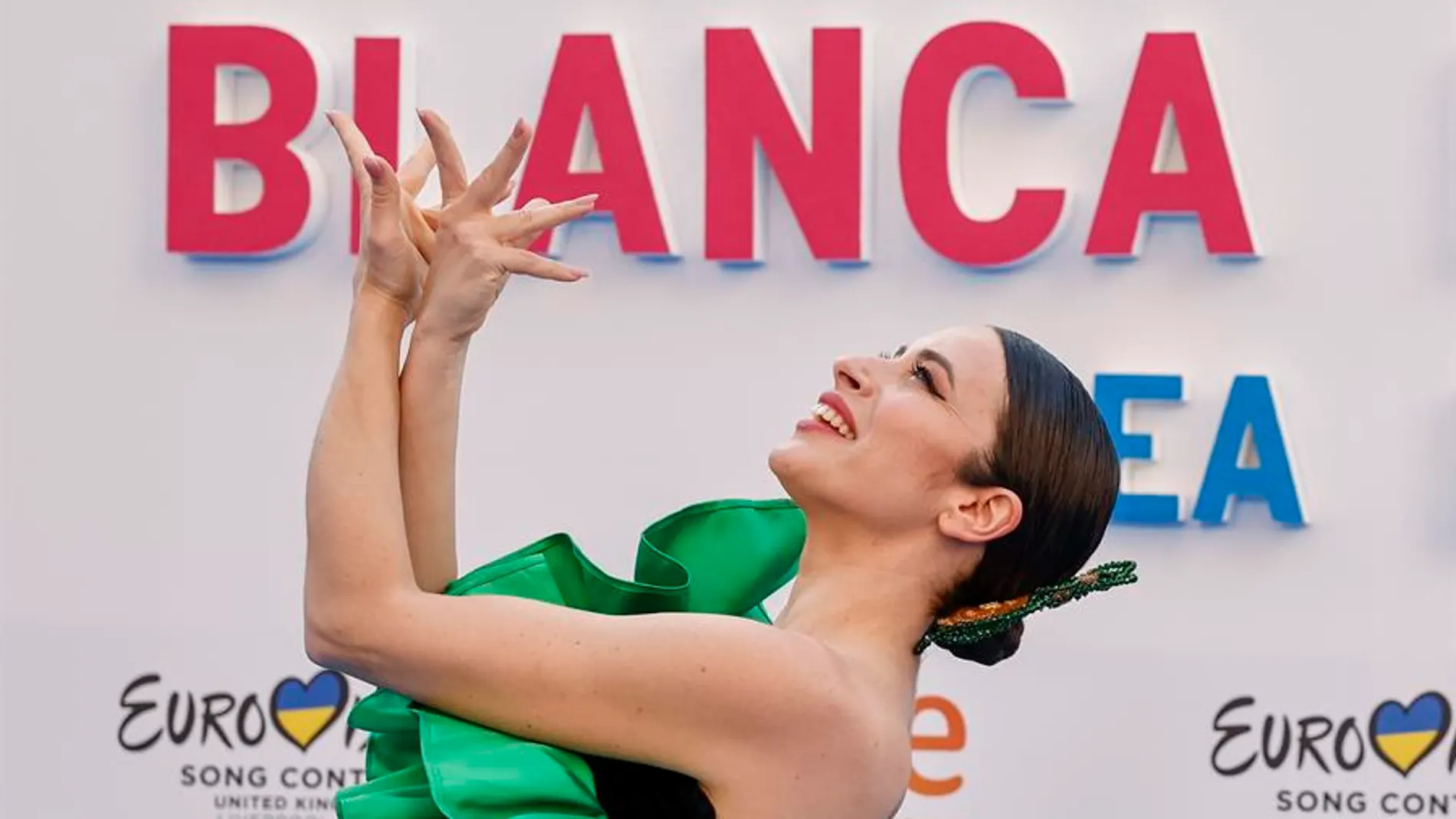 Blanca Paloma, en el photocall de la fiesta Eurovisión de Madrid