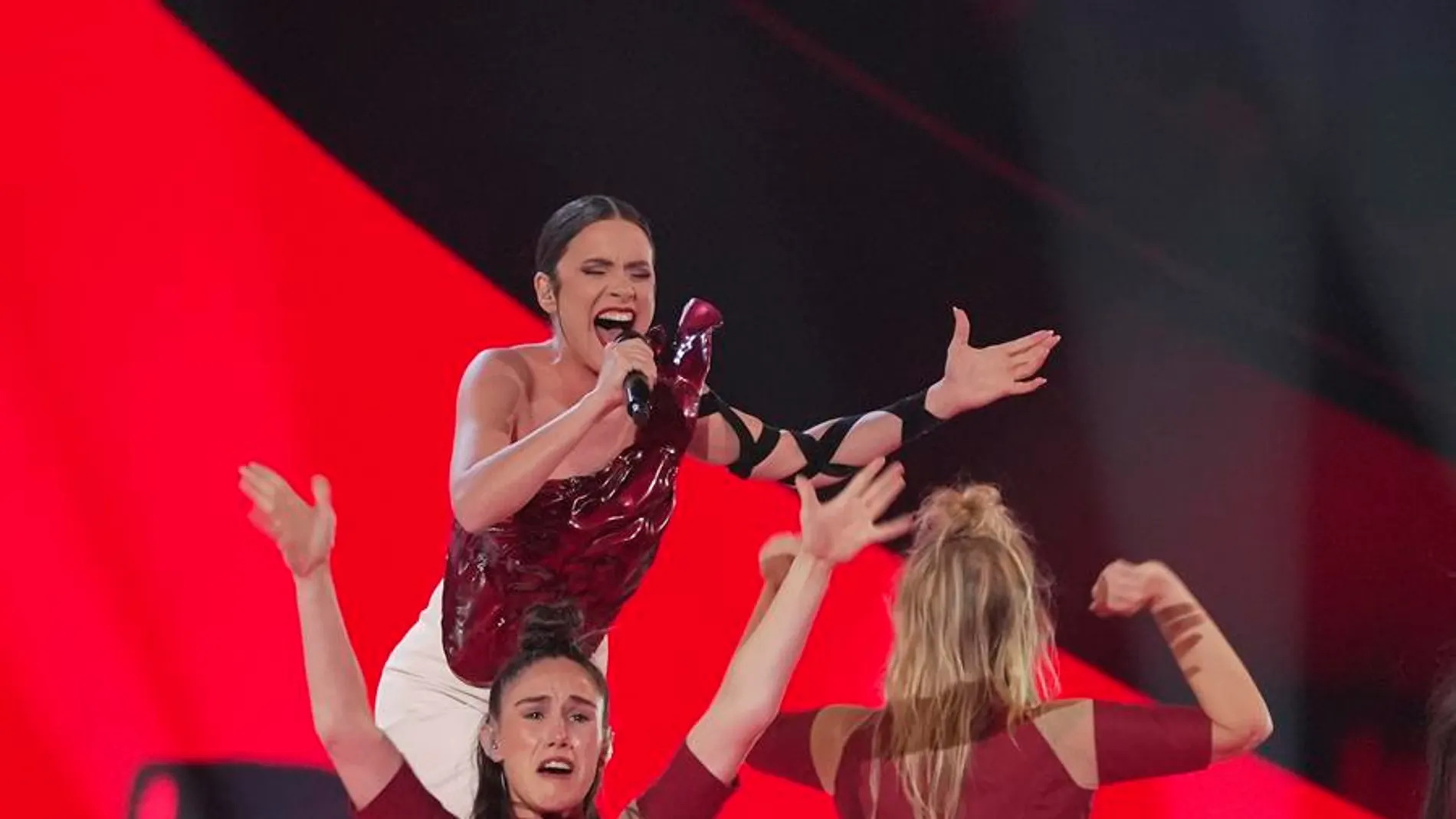 Blanca Paloma, en el tercer ensayo de Eurovisión 2023.