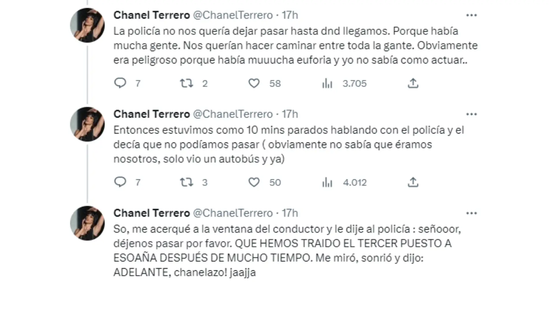 La anécdota de Chanel tras su vuelta a España después de Eurovisión 2022