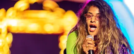 La cantante M.I.A actúa durante en el All My Friends Music Festival en 2018, en Los Ángeles. La cantante M.I.A actúa durante en el All My Friends Music Festival en 2018, en Los Ángeles.