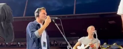 Roger Federer en el concierto de Coldplay