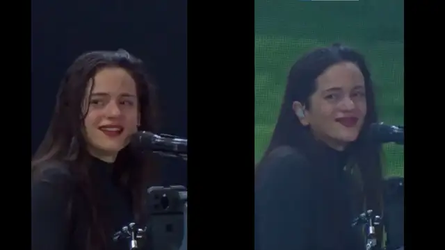 Rosalía se rompe al tocar 'Hentai' en París, la canción de amor para Rauw, y el público la canta por ella