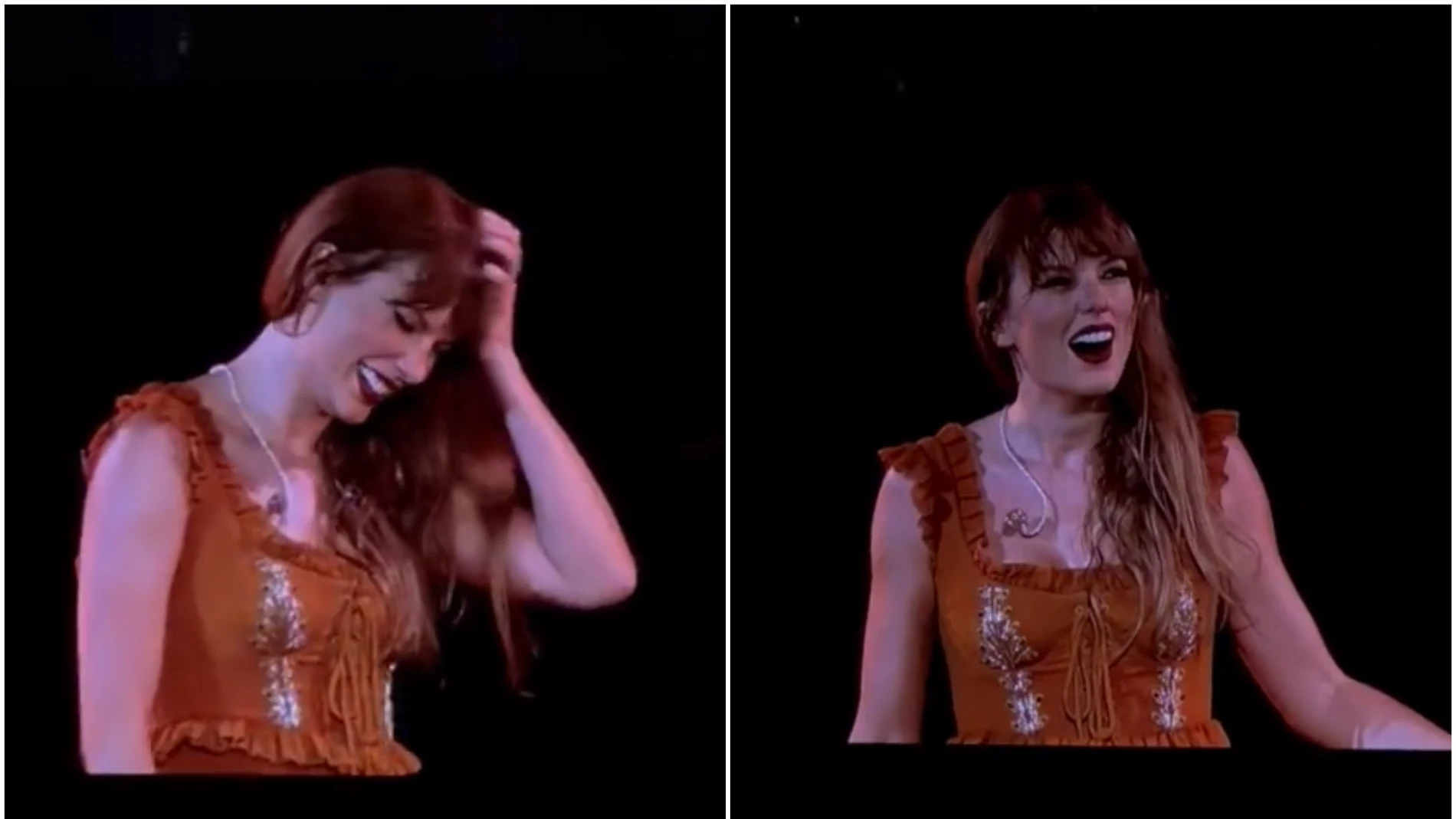 Taylor Swift se emociona durante un concierto