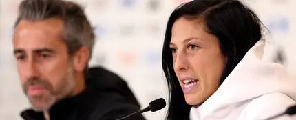 Jennifer Hermoso, durante una rueda de prensa de España en Eden Park el 14 de agosto de 2023 en Auckland, Nueva Zelanda. Jennifer Hermoso, durante una rueda de prensa de España en Eden Park el 14 de agosto de 2023 en Auckland, Nueva Zelanda.