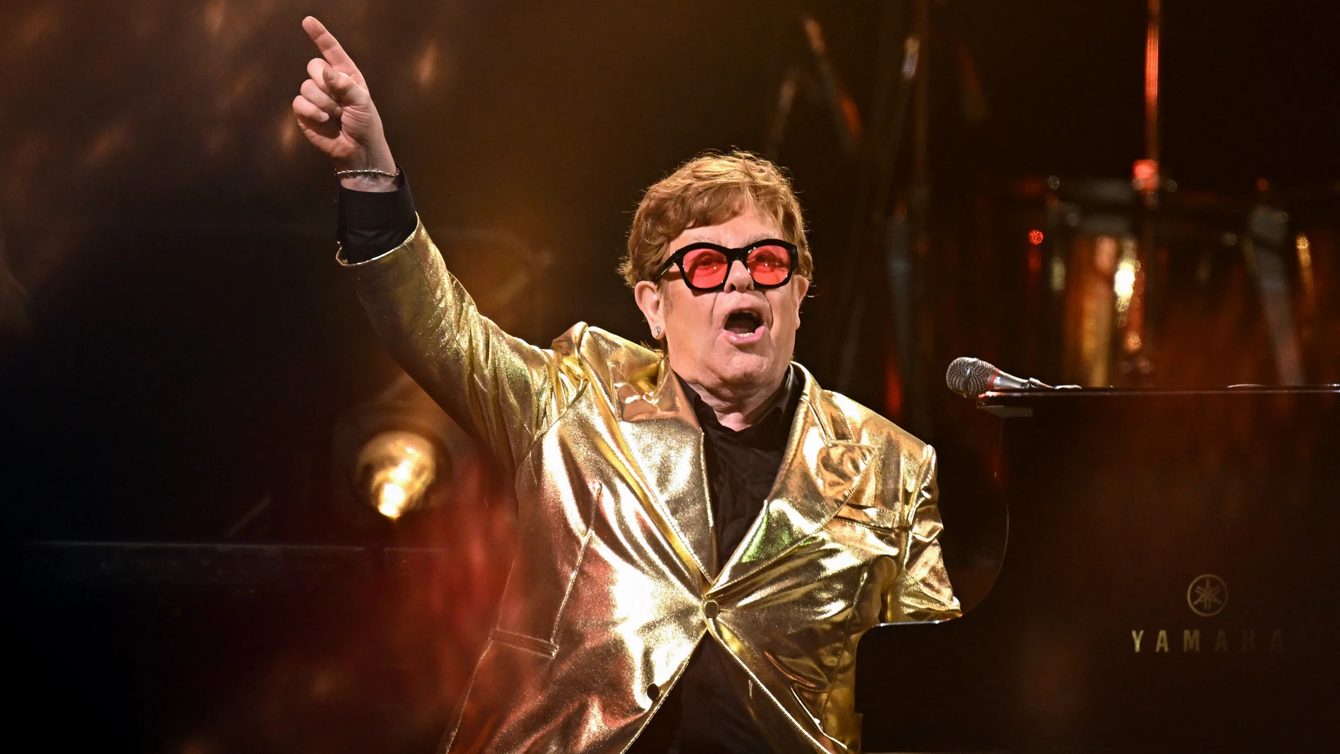 Elton John, en el Glastonbury Festival 2023.