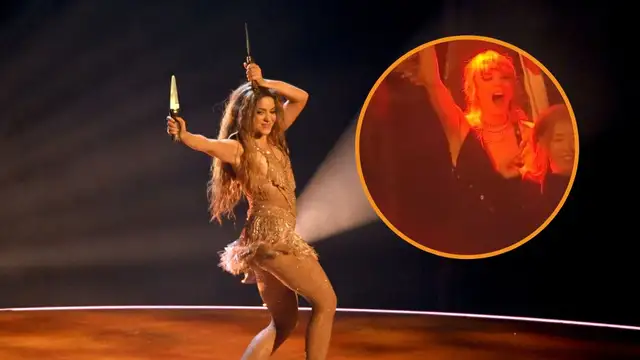 Taylor Swift reacciona al show de Shakira en los MTV VMAs 2023.