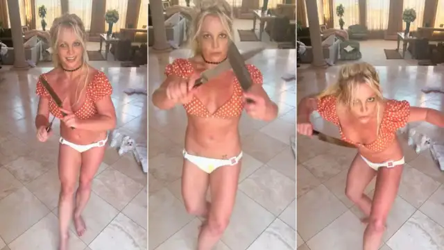 Britney Spears, en el baile de los cuchillos.