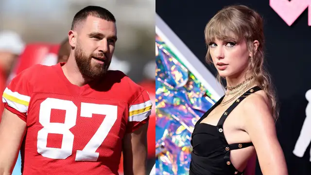 Sentada sobre su regazo y rodeando su cuello con el brazo: la foto de Taylor Swift y Travis Kelce que derrocha romance