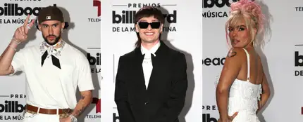 Bad Bunny, Peso Pluma y Karol G, en los premios Billboard de la Música Latina 2023. Bad Bunny, Peso Pluma y Karol G, en los premios Billboard de la Música Latina 2023.