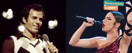 Los cantantes Julio Iglesias y Blanca Paloma.