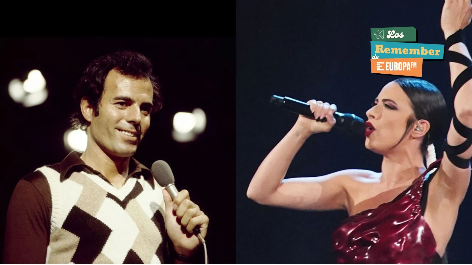 Los cantantes Julio Iglesias y Blanca Paloma.