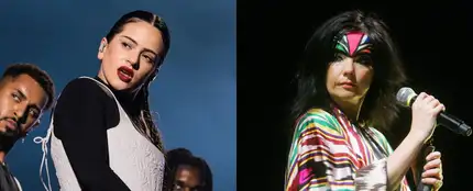 Björk y Rosalía, durante sus respectivas actuaciones. Björk y Rosalía, durante sus respectivas actuaciones.