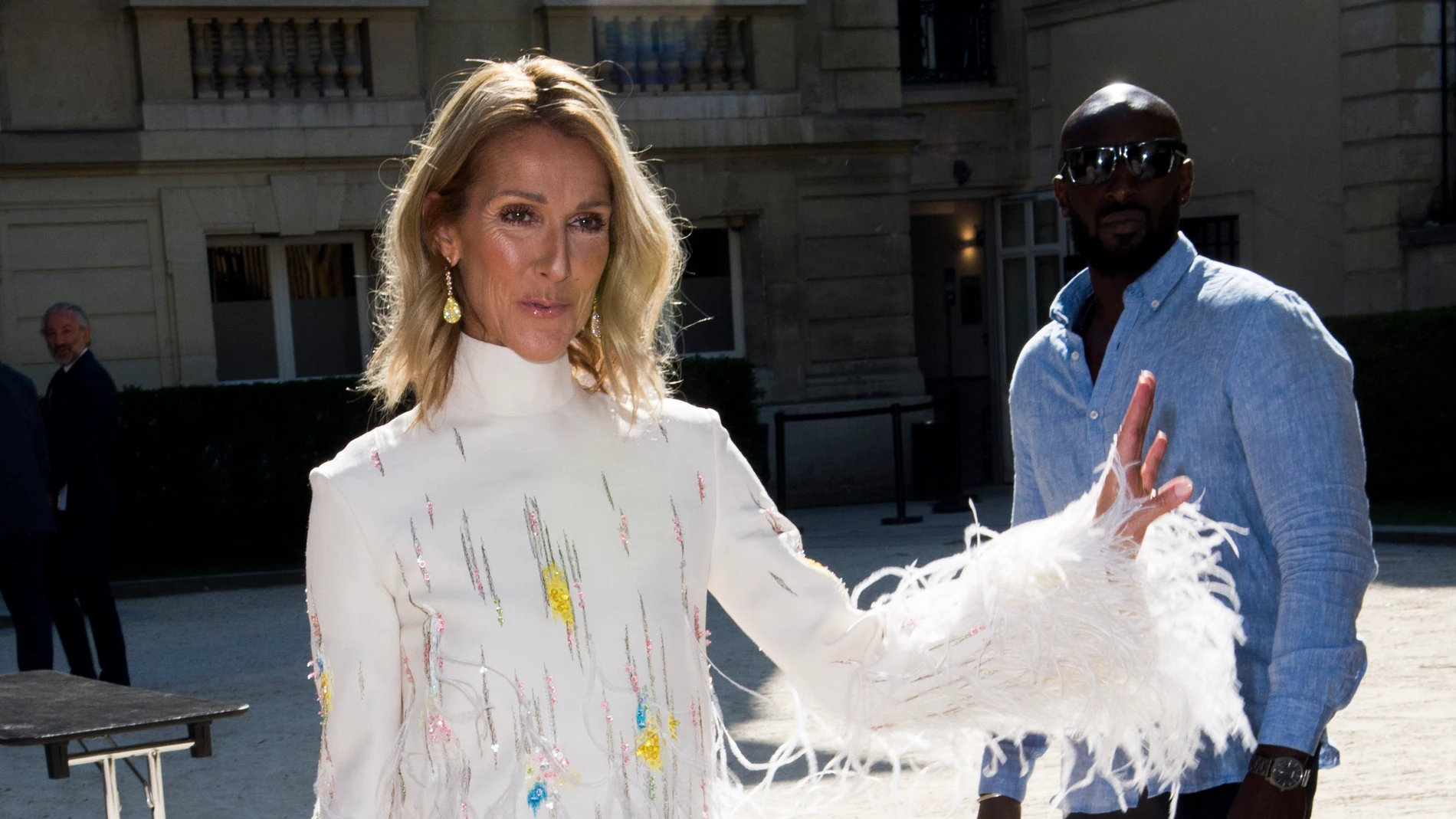 Céline Dion, en la Semana de la Moda de París en julio de 2019.