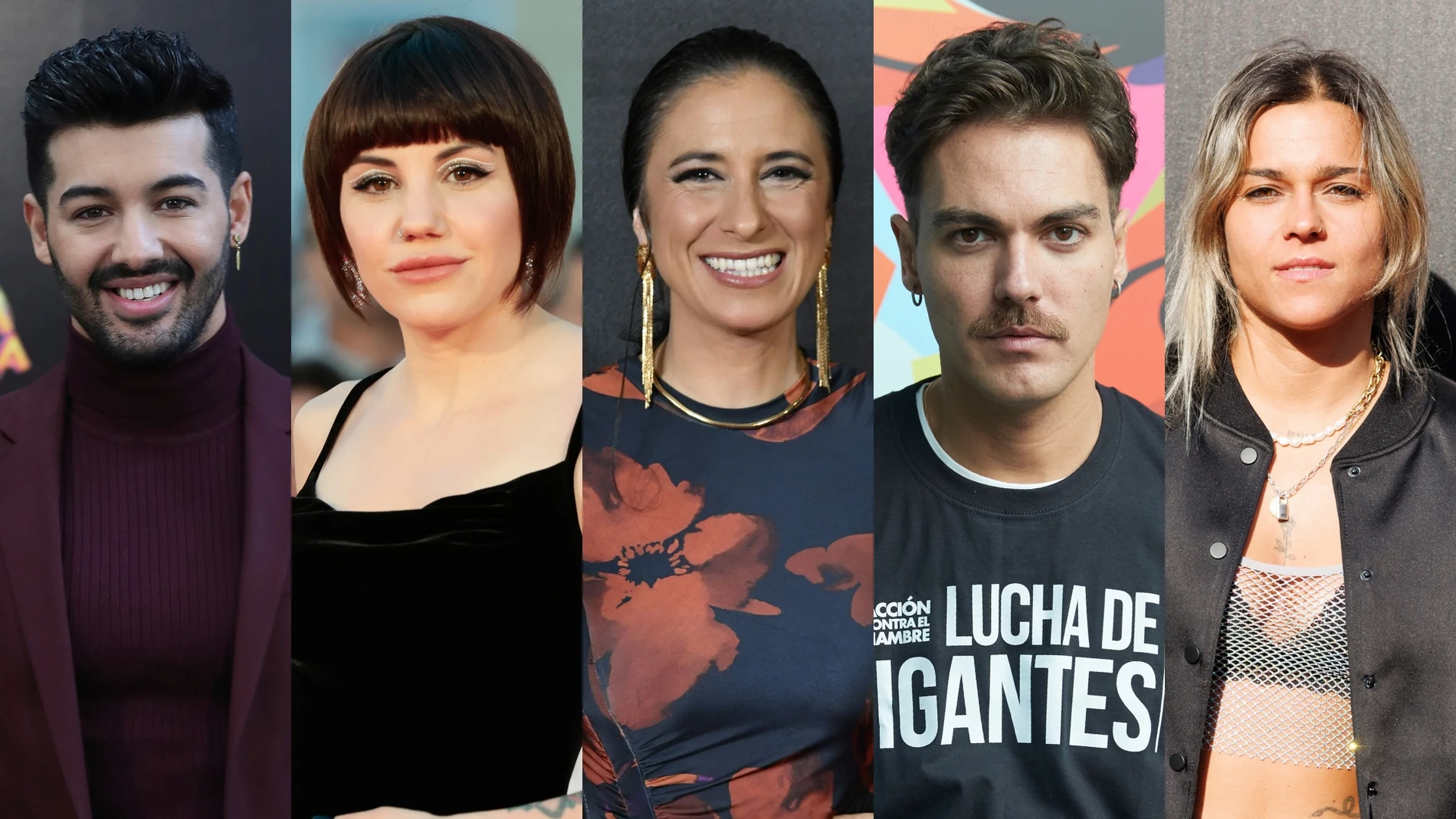 Cinco de los 16 cantantes que optan a representar a España en Eurovisión 2024.