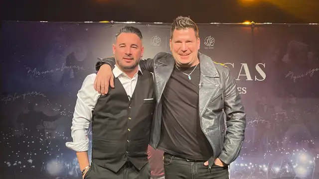 Andy y Luca, durante la presentación de su gira 'Nuestros últimos acordes', el 23 de noviembre en Madrid.