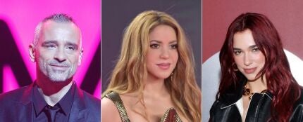 Eros Ramazotti, Shakira y Dua Lipa.