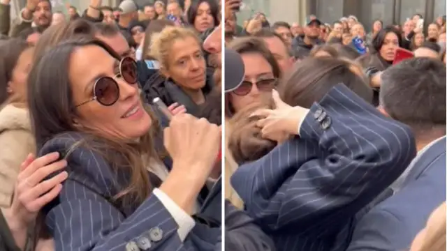 Malú, asediada por sus fans en la calle