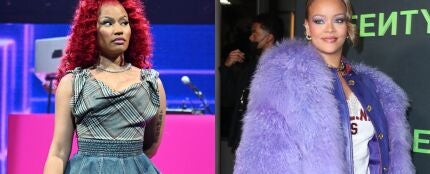 Las cantantes Nicki Minaj y Rihanna, en imágenes recientes.