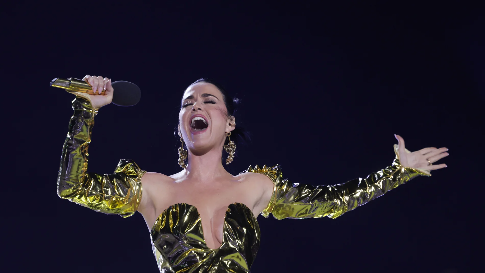 Katy Perry, durante el concierto en Windsor para celebrar la coronación del Rey Carlos III, en mayo de 2023.